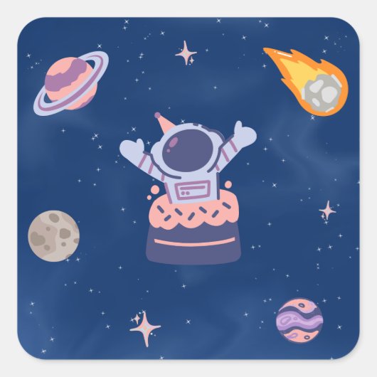 宇宙パーティー収集！ スクエアシール (正面)