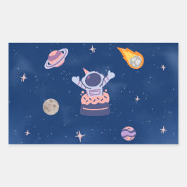 宇宙パーティー収集！ 長方形シール