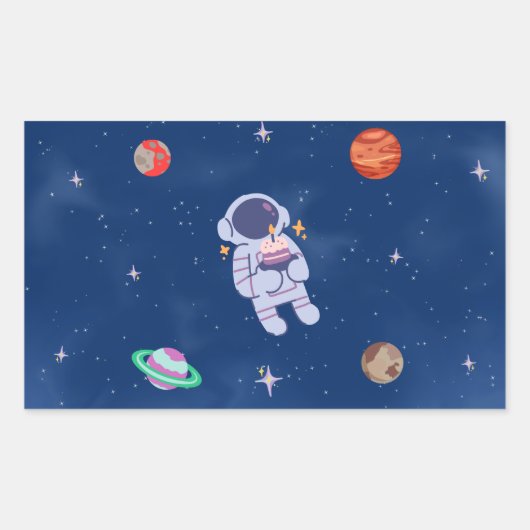 宇宙パーティー収集！ 長方形シール (正面)