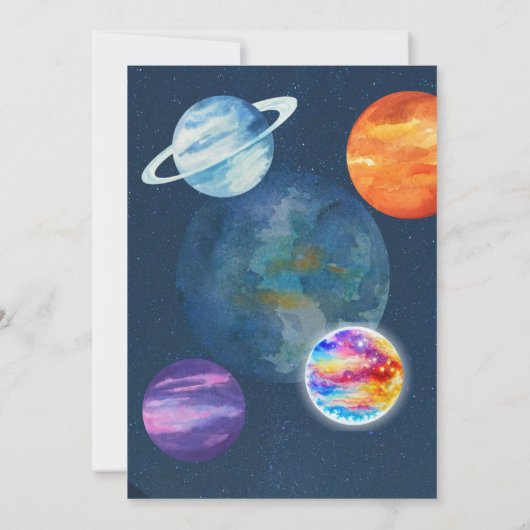 宇宙パーティー宇宙飛行士誕生日招待状 招待状 (裏面)