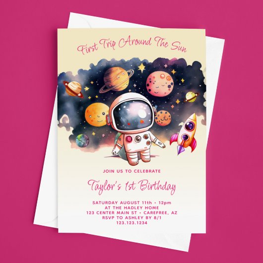 宇宙パーティー最初ののまわりにトリップザサンイエロー 招待状