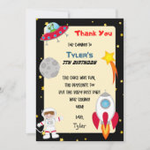 宇宙パーティー誕生日感謝カード サンキューカード (正面)