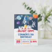 宇宙パーティー 宇宙飛行士 誕生日 招待状 (スタンド正面)