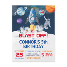 宇宙パーティー 宇宙飛行士 誕生日 招待状