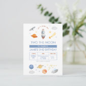 宇宙パーティー 宇宙飛行士 2歳の誕生日 ポストカード (スタンド正面)