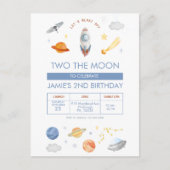 宇宙パーティー 宇宙飛行士 2歳の誕生日 ポストカード (正面)