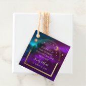 宇宙パープルティール(緑がかった色)金ゴールド太陽ムーン天文学結婚の フェイバータグ (インサイチュ)