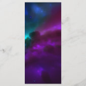 宇宙パープルティール(緑がかった色)金ゴールド太陽ムーン天文学結婚の メニュー (裏面)