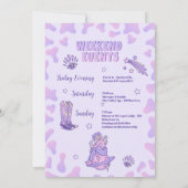 宇宙パープル女性のカーボーイバチェロレッテ招待状 招待状 (裏面)