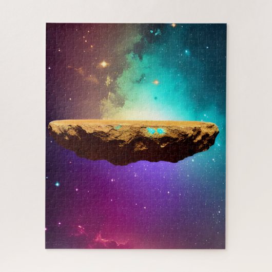 宇宙パープル銀河系浮遊小惑星高原 ジグソーパズル (縦)