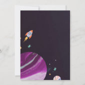 宇宙ヒューストン私たちは男の子の赤ちゃんシャワーを持っている 招待状 (裏面)