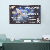 宇宙ヒューストン私たちは男の子の赤ちゃんシャワーを持っている 横断幕 (トレードショー)