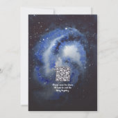 宇宙ヒューストン私たちは男の子QRベビーシャワーを持っている 招待状 (裏面)