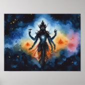 宇宙ヒンドゥー教の神のポスター – 瞑想のためのギフト ポスター (正面)