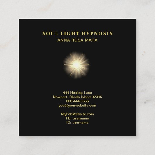 *~*宇宙ヒーリングスターエネルギーサンバースト宇宙 スクエア名刺 (裏面)