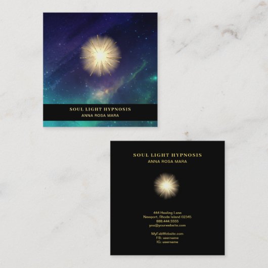 *~*宇宙ヒーリングスターエネルギーサンバースト宇宙 スクエア名刺 (正面/裏面)