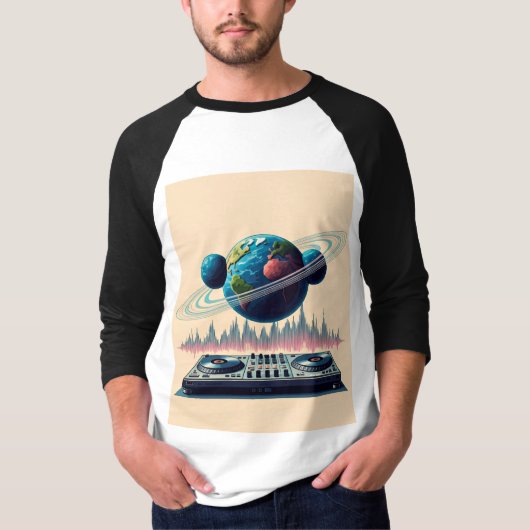 宇宙ビート天体のサウンドスケープ銀河溝 Tシャツ (正面)