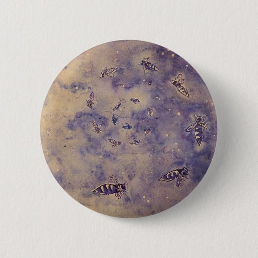 宇宙ビーボタン 缶バッジ (正面)