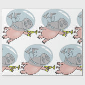 宇宙ピグ飛行士（フェーザー付） ラッピングペーパー (フラット)