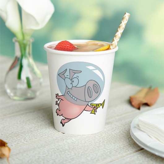 宇宙ピグ飛行士（フェーザー付） 紙コップ