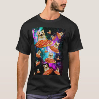 宇宙ピザ猫宇宙飛行士Kitten Imicm Food Gala Tシャツ
