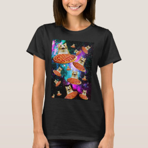 宇宙ピザ猫宇宙飛行士Kitten Imicm Food Gala Tシャツ