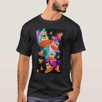 宇宙ピザ猫宇宙飛行士Kitten Imicm Food Gala Tシャツ