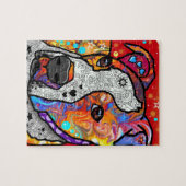 宇宙ピット・ブル-明るいカラフル-ギフトのアイディア ジグソーパズル (横)