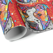 宇宙ピット・ブル-明るいカラフル-ギフトのアイディア ラッピングペーパー (ロールコーナー)