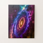 宇宙ピンクと紫のおもしろい銀河系 ジグソーパズル (縦)