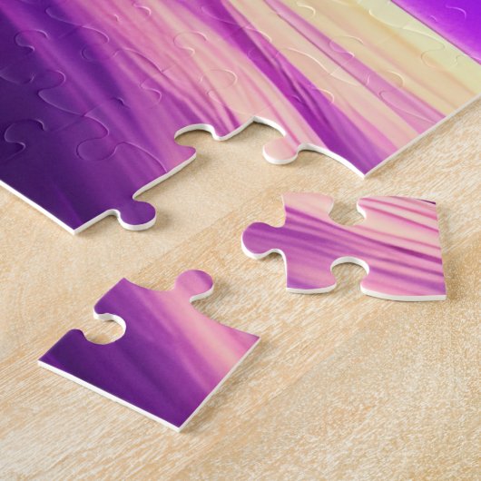 宇宙ピンクと紫の驚くべき魔法おもしろい宇宙 ジグソーパズル (側面)