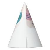 宇宙ピンク&バイオレットプラネット第1誕生日ガール パーティーハット (裏面)