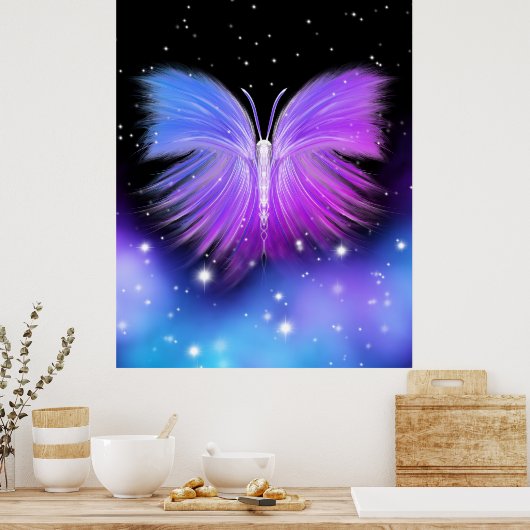 宇宙ファンタジーバタフライコズミック ポスター (キッチン)