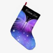 宇宙ファンタジーバタフライコズミック ラージクリスマスストッキング (正面 (吊り時))