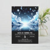 宇宙ファンタジー天測デジタル誕生日 招待状 (スタンド正面)