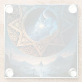 宇宙ファンタジー宇宙ランドスケープガラスコースター ガラスコースター (裏面)