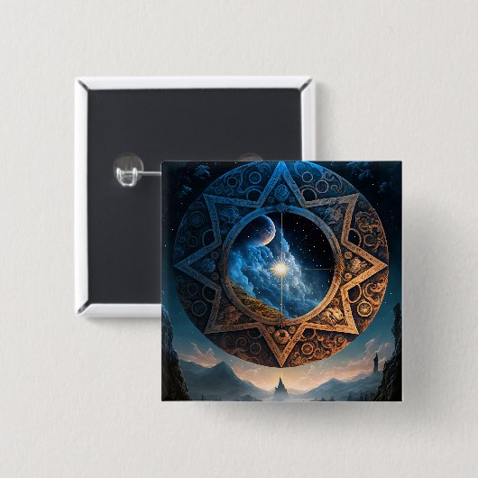 宇宙ファンタジー宇宙横ボタン 缶バッジ (正面&裏面)