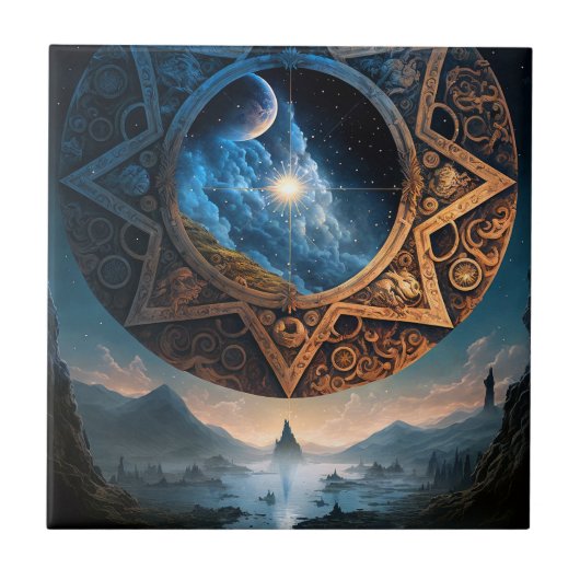 宇宙ファンタジー宇宙造園セラミックタイル タイル (正面)