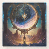宇宙ファンタジー宇宙風景 ガラスコースター (正面)