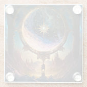 宇宙ファンタジー宇宙風景 ガラスコースター (裏面)