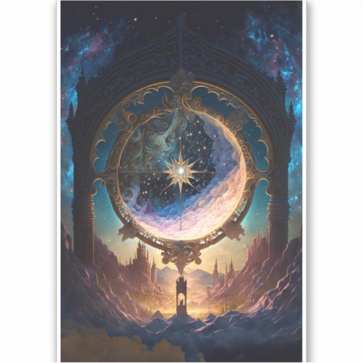 宇宙ファンタジー宇宙風景 シール (正面)