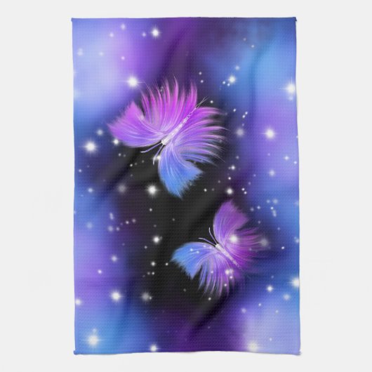 宇宙ファンタジー蝶コズミック キッチンタオル (縦)