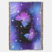 宇宙ファンタジー蝶コズミック スローブランケット (正面縦)
