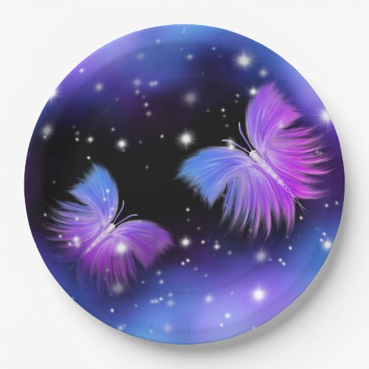 宇宙ファンタジー蝶コズミック ペーパープレート (正面)