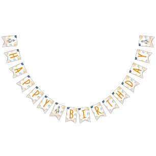 宇宙ファーストのまわりにトリップザサンバースデーパーティー バンティングフラッグ