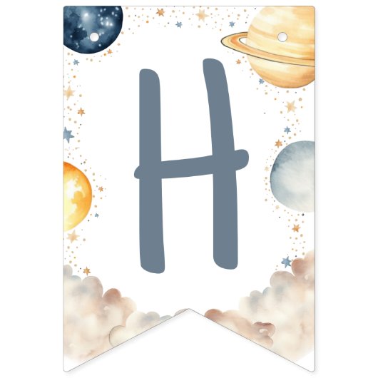 宇宙ファーストのまわりにトリップザサンバースデーパーティー バンティングフラッグ (第2の旗)