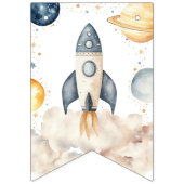 宇宙ファーストのまわりにトリップザサンバースデーパーティー バンティングフラッグ (第1の旗)