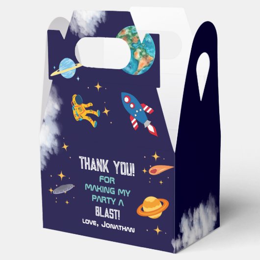 宇宙ファーストのまわりにトリップザサンバースデーパーティー フェイバーボックス (オープン)