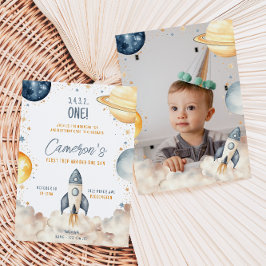 宇宙ファーストのまわりにトリップザサンバースデーパーティー 招待状