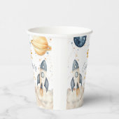 宇宙ファーストのまわりにトリップザサンバースデーパーティー 紙コップ (右)